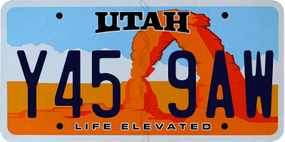 UT license plate Y459AW