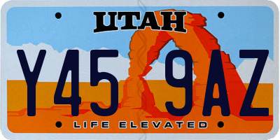 UT license plate Y459AZ