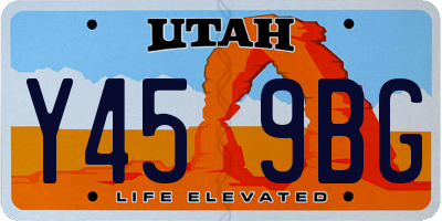UT license plate Y459BG
