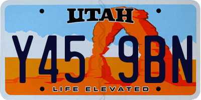 UT license plate Y459BN