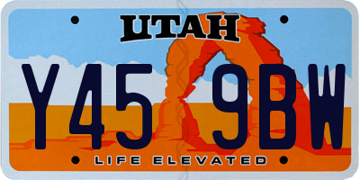 UT license plate Y459BW