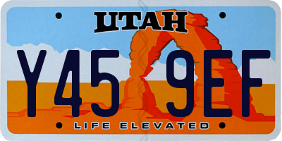UT license plate Y459EF