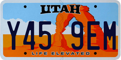 UT license plate Y459EM