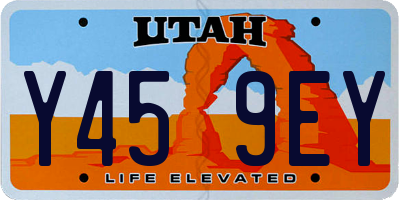 UT license plate Y459EY