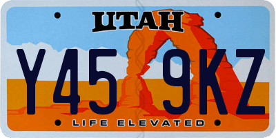UT license plate Y459KZ