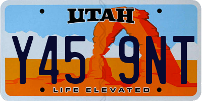 UT license plate Y459NT