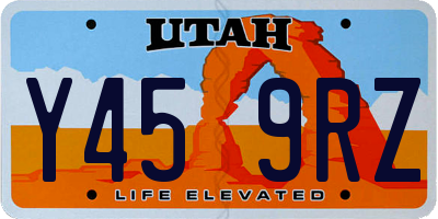 UT license plate Y459RZ