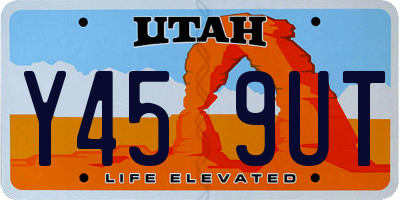 UT license plate Y459UT