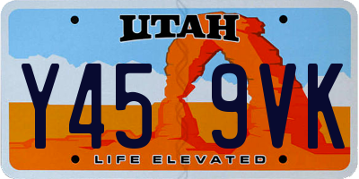 UT license plate Y459VK