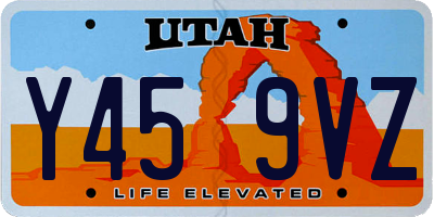 UT license plate Y459VZ
