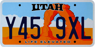 UT license plate Y459XL