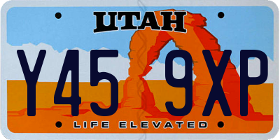 UT license plate Y459XP
