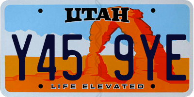 UT license plate Y459YE