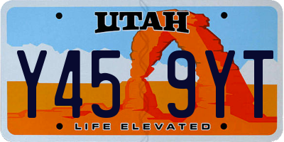 UT license plate Y459YT
