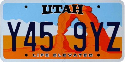 UT license plate Y459YZ