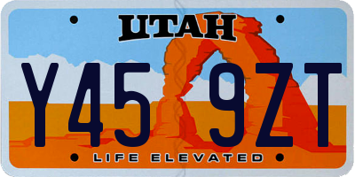 UT license plate Y459ZT