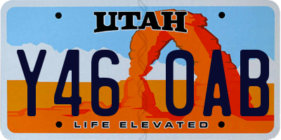 UT license plate Y460AB