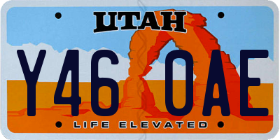 UT license plate Y460AE