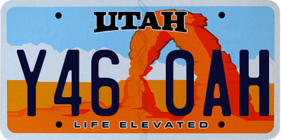 UT license plate Y460AH