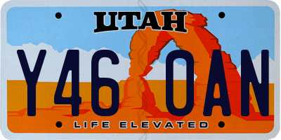 UT license plate Y460AN