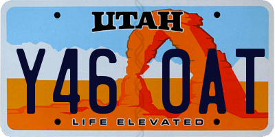 UT license plate Y460AT