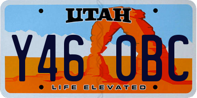 UT license plate Y460BC