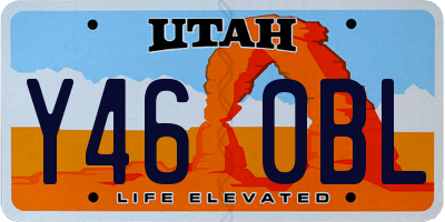UT license plate Y460BL