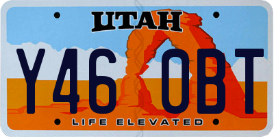 UT license plate Y460BT