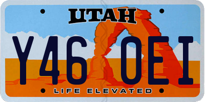 UT license plate Y460EI
