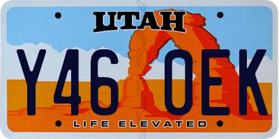 UT license plate Y460EK