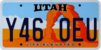 UT license plate Y460EU