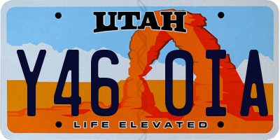 UT license plate Y460IA