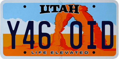UT license plate Y460ID