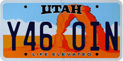 UT license plate Y460IN