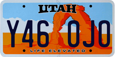 UT license plate Y460JO