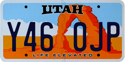 UT license plate Y460JP