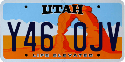UT license plate Y460JV