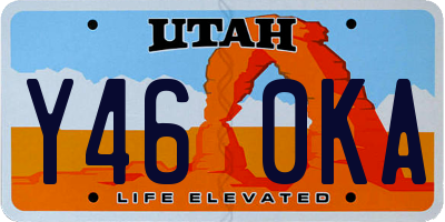 UT license plate Y460KA