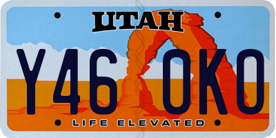 UT license plate Y460KO