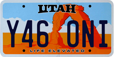 UT license plate Y460NI
