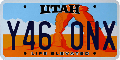 UT license plate Y460NX