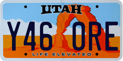 UT license plate Y460RE