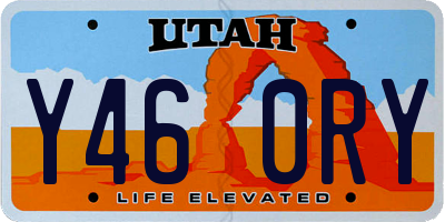 UT license plate Y460RY