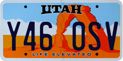 UT license plate Y460SV