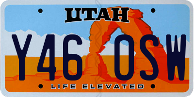 UT license plate Y460SW