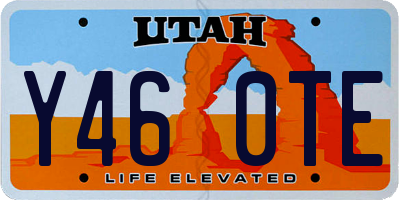 UT license plate Y460TE