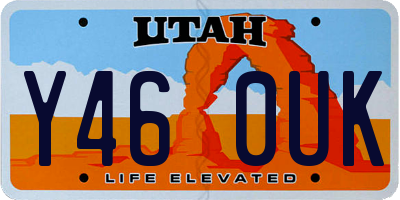 UT license plate Y460UK