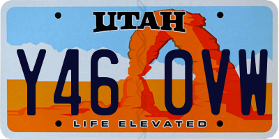 UT license plate Y460VW