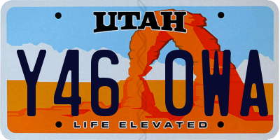 UT license plate Y460WA