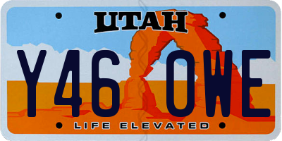 UT license plate Y460WE